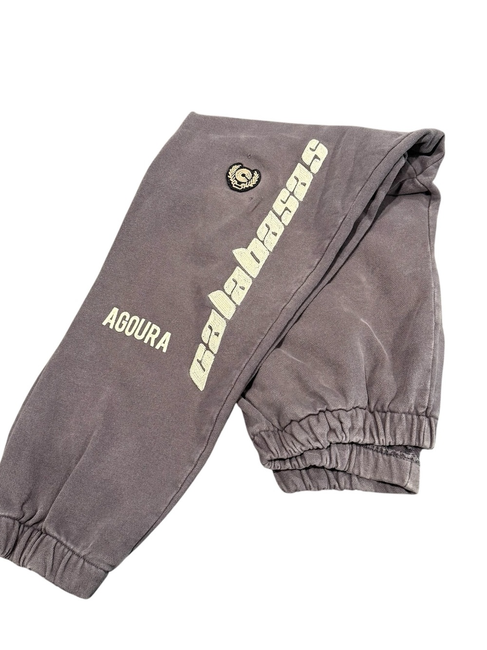 Yeezy Calabasas Agoura sweatpants joggers men’s medium gray READ holes thrashed